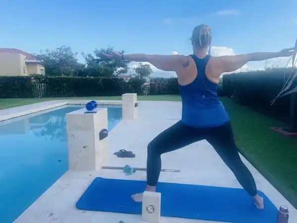 Trish, a regular at LisaB.Yoga one-on-one and group classes